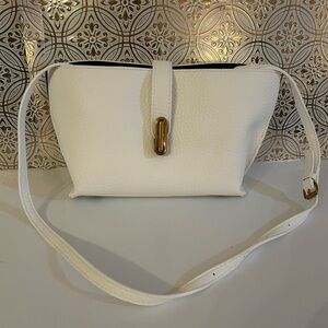 Chic White Crossbody Bag with Gold Accent. New without tags